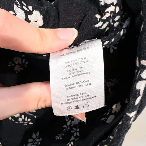 RIXO Cleo Quilted Black Floral Collared Bohemian Designer Longline Long Coat XL - Picture 11 of 11